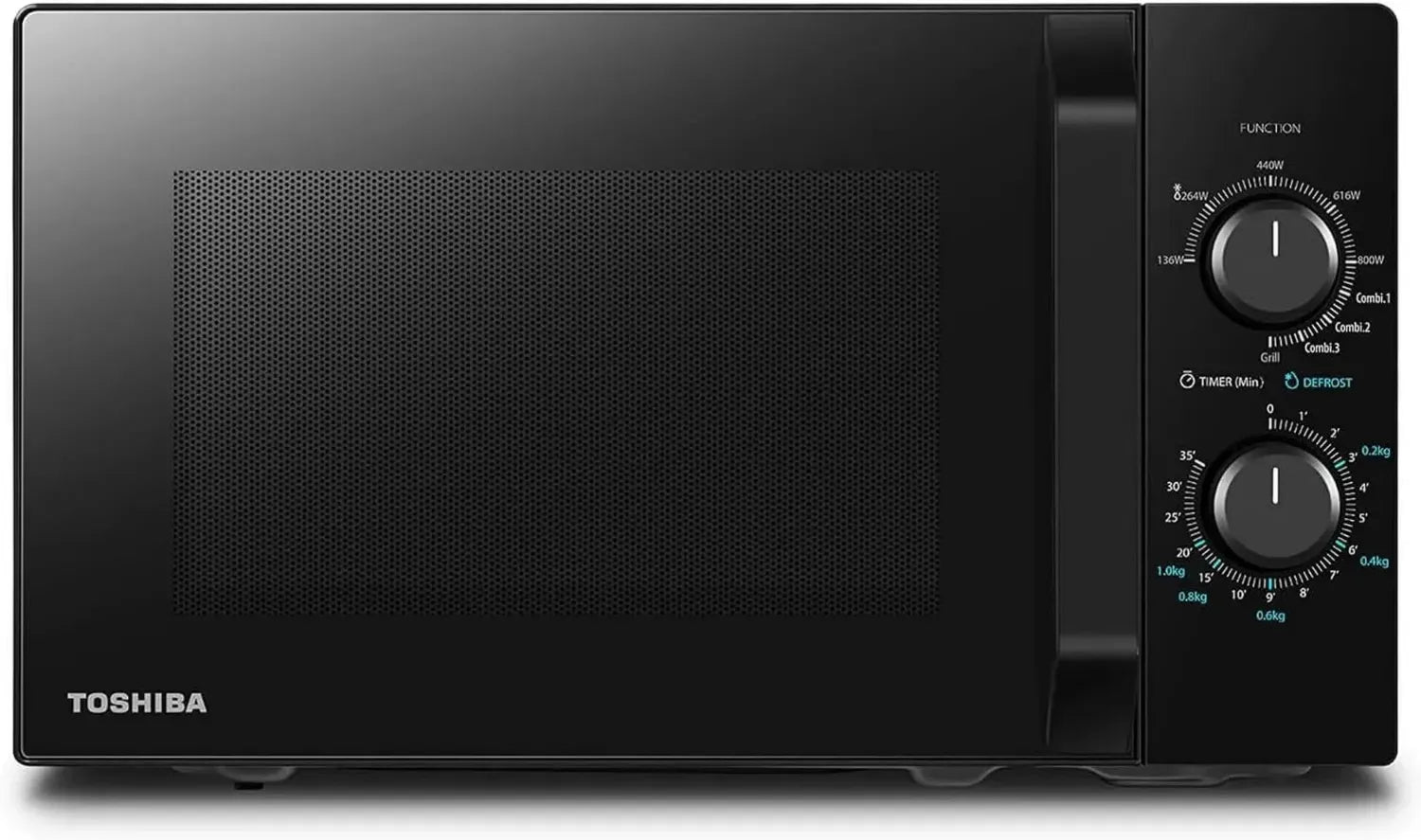 Toshiba Mikrowelle 800 W mit Grillfunktion, 5 Stufen, Schwarz