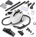 Hochleistungs-Dampfreiniger 2000W mit umfangreichem Zubehör und 5m Kabel, Maximaldruck 5 bar, Temperatur bis 160°C, 108 m² Fläche, 1,8L Wassertank, schnell in 8 Minuten aufgeheizt, Weiß
