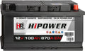 HR HiPower 12V 100Ah Autobatterie mit Calcium-Calcium-Technologie