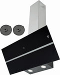 K&H 90cm Kopffrei-Wandhaube mit LED-Beleuchtung, Umluft/Abluft, Metallfettfilter, 9 Stufen, 520 m³/h, Energieklasse A++ (Schwarz)
