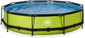 EXIT Toys Kinder-Pool ø 360x76 cm - Stabiler Rundrahmen mit Filterpumpe - Einfacher Zugang - Kindgerecht - Robustes Design - Grüne Farbgebung