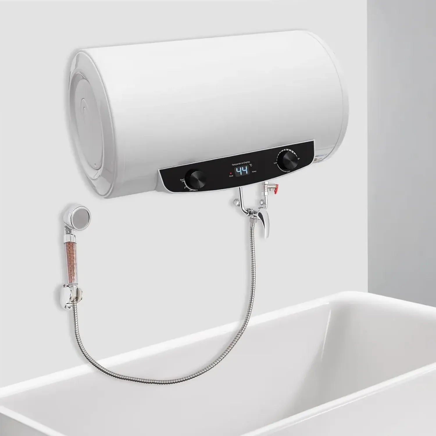 Elektrischer 30L Warmwasserbereiter mit Smart Control, LED-Display, Horizontaler Elektroboiler, 220V