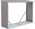 Stabiles Kaminholzregal G21 WOH 181, 242 x 75 cm, Grau