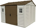 Duramax Kunststoff Gartenhaus 10.5x8 mit Fenstern und Metallfußboden