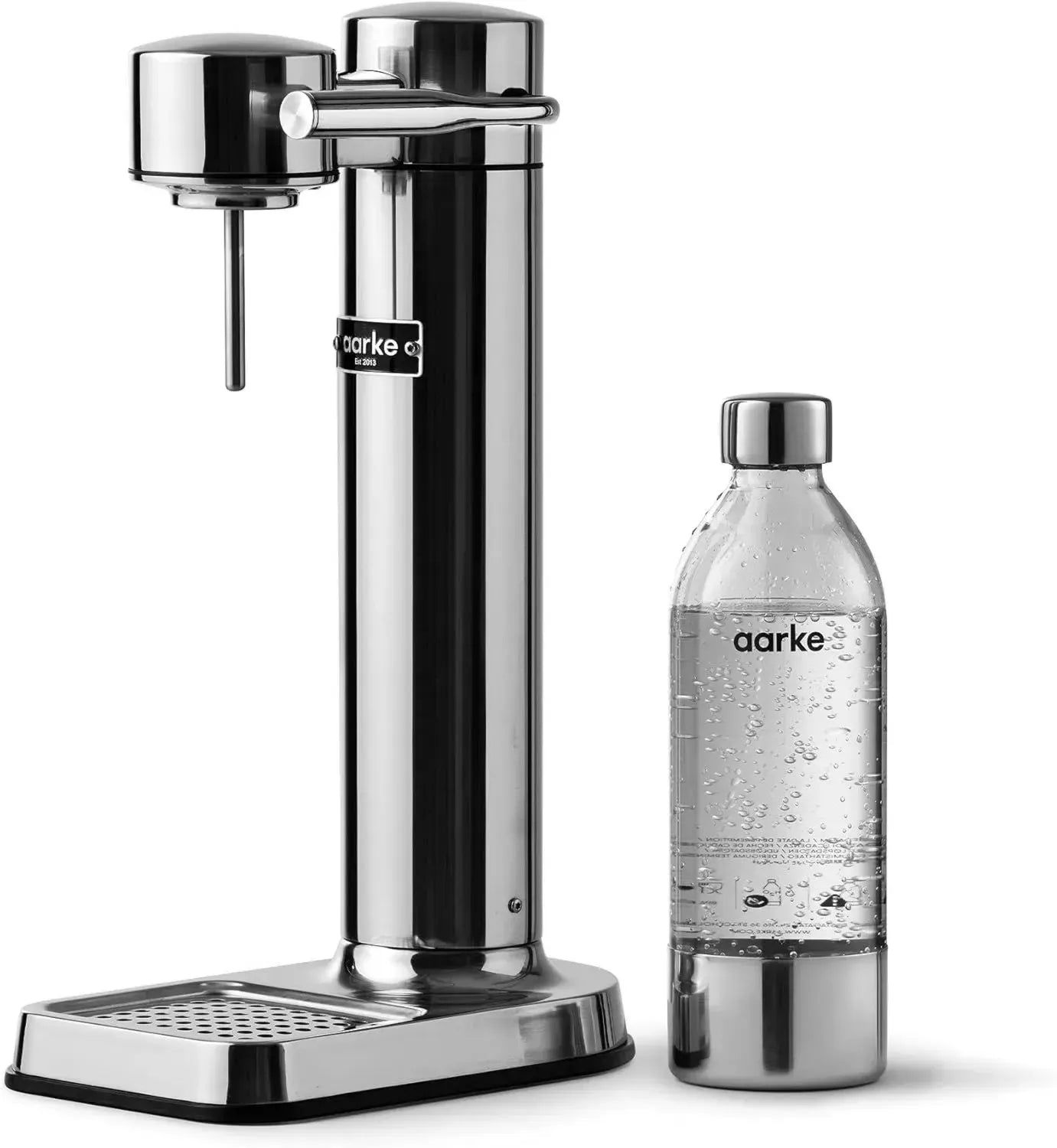 Aarke Edelstahl Wassersprudler Carbonator 3 mit BPA-freier PET-Flasche