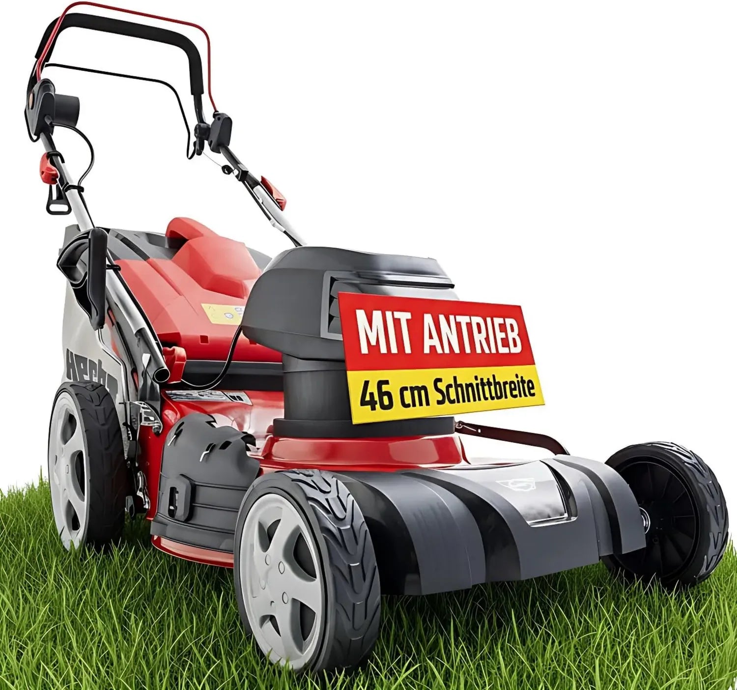 Leistungsstarker 1800W Elektro-Rasenmäher mit 5-in-1 Funktion, 46 cm Schnittbreite und Radantrieb