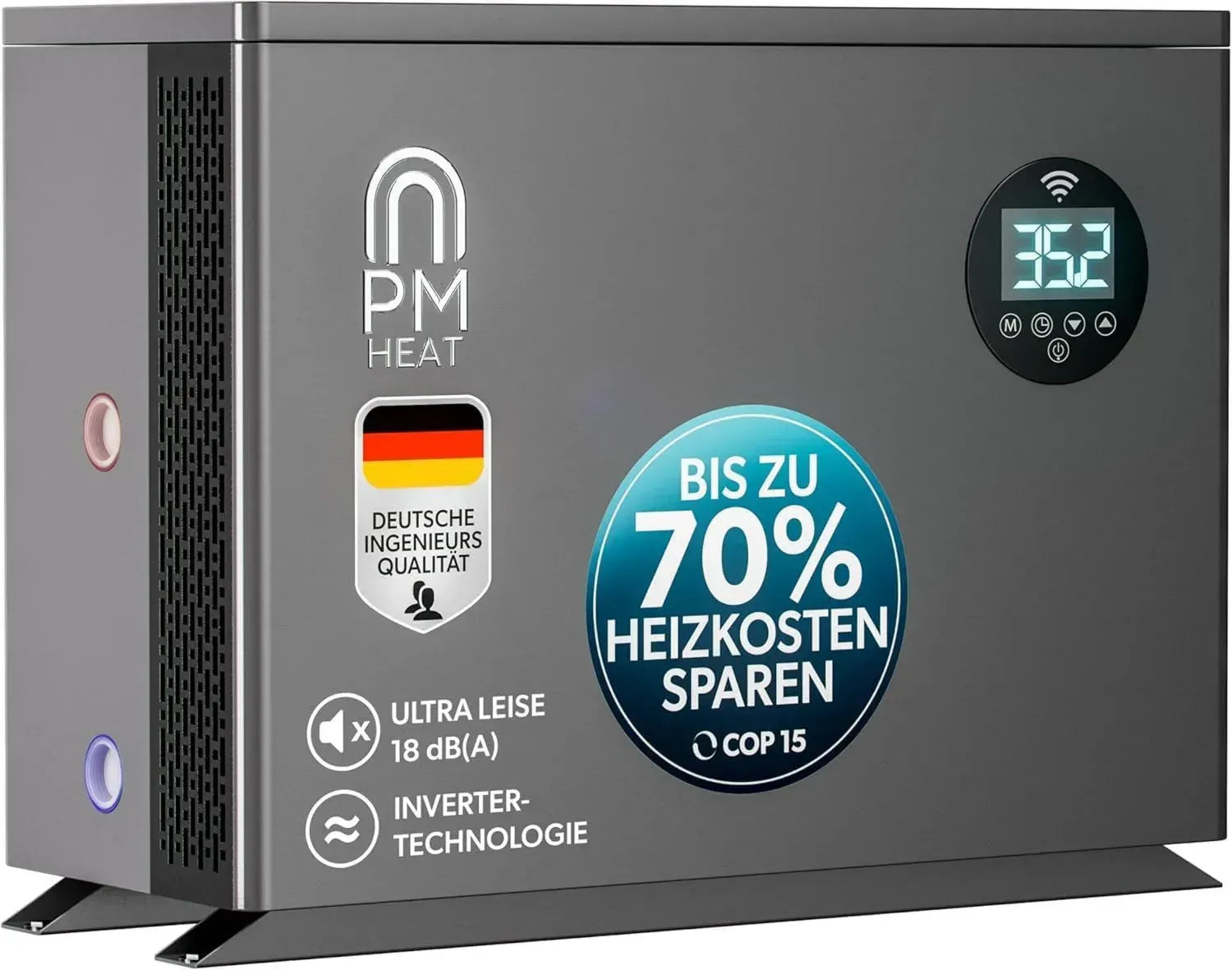 Hocheffiziente Pool-Wärmepumpe 50-80m³ mit Inverter-Technologie und App-Steuerung, 14 kW