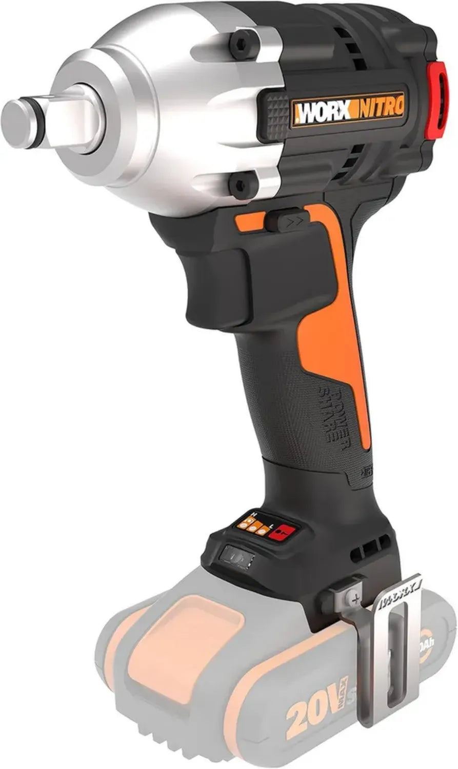 WORX WX272.9 Nitro 20V Akku-Schlagschrauber, 300Nm, Bürstenlos, 3-Gang, LED-Licht, Ohne Akku/Ladegerät
