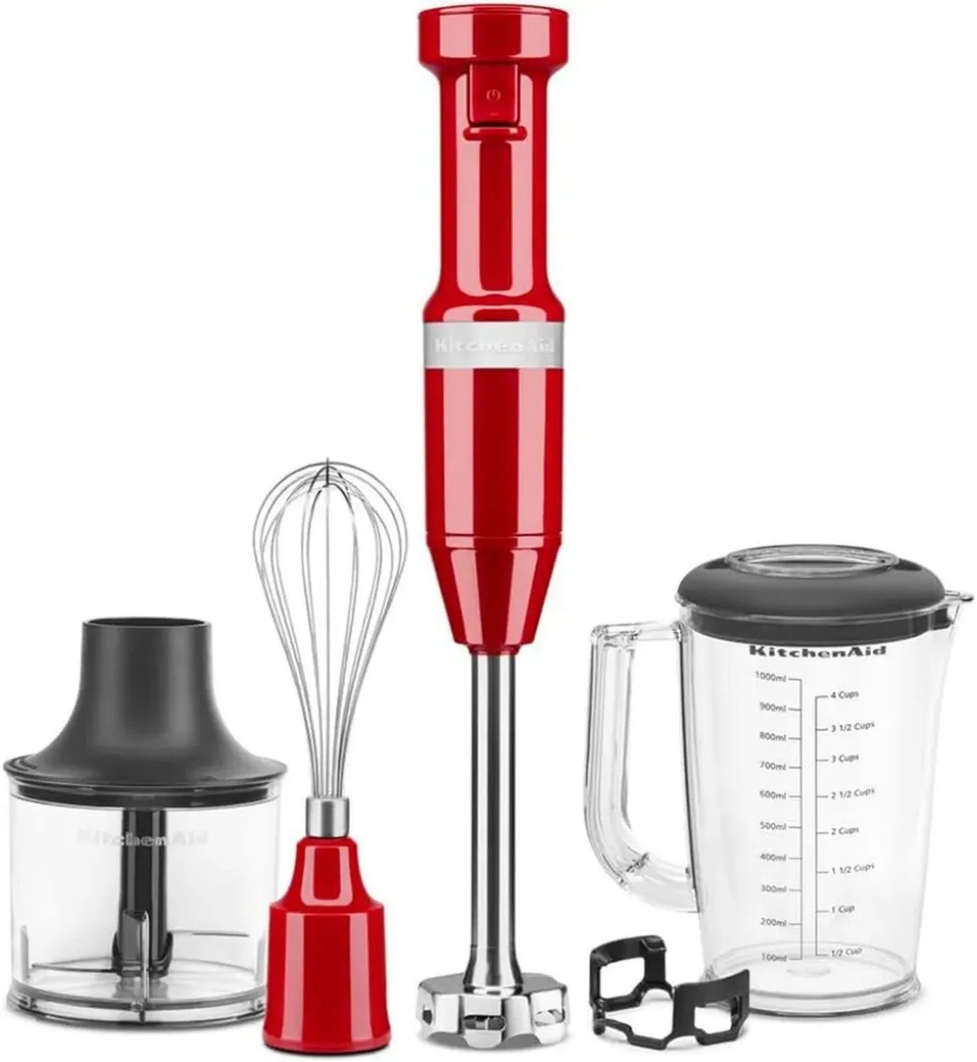KitchenAid Stabmixer Set mit Zubehör, 180W, Empire Rot, Variabler Geschwindigkeitsregelung