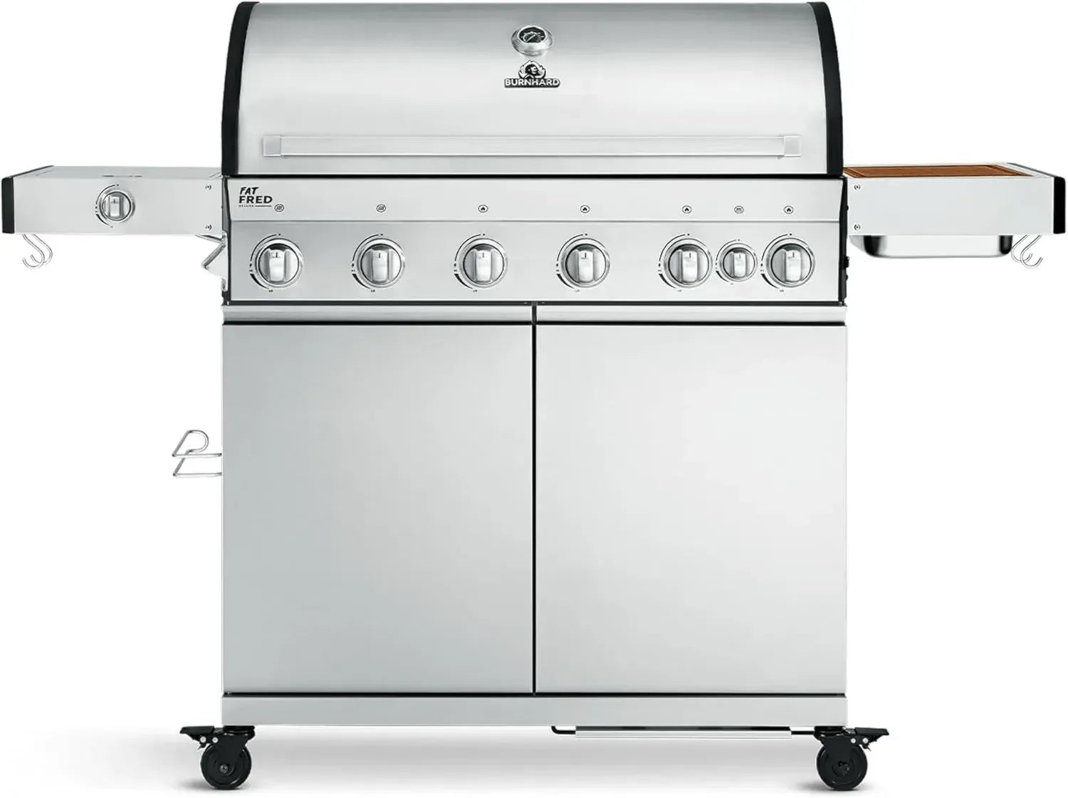 BURNHARD Gasgrill mit 6 Brennern, Backburner und 900°C Infrarot-Keramikbrenner