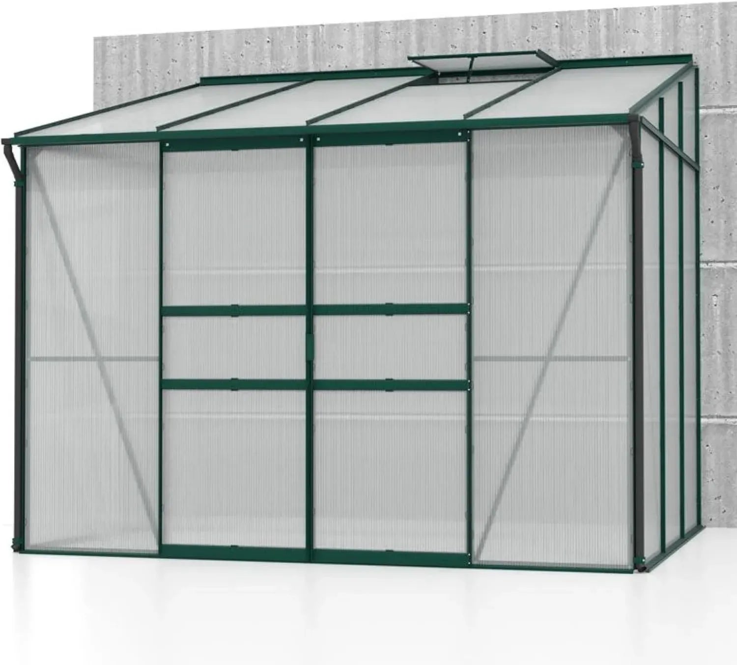 Vitavia Wand-Gewächshaus Ida 5200, 5,2 m², Smaragdgrün, 4 mm Hohlkammerplatten