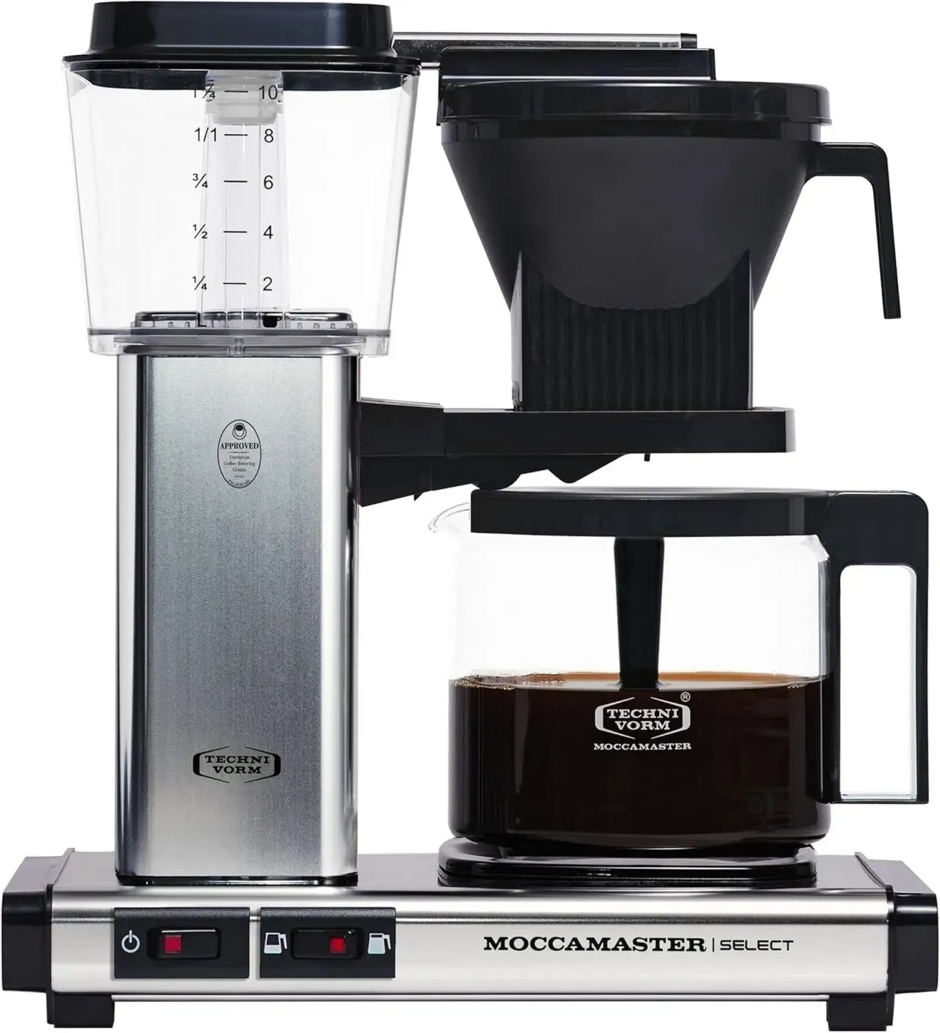 Moccamaster KBG Select Filterkaffeemaschine, 1.25L, Poliertes Silber, Präzisionsbrühtechnik