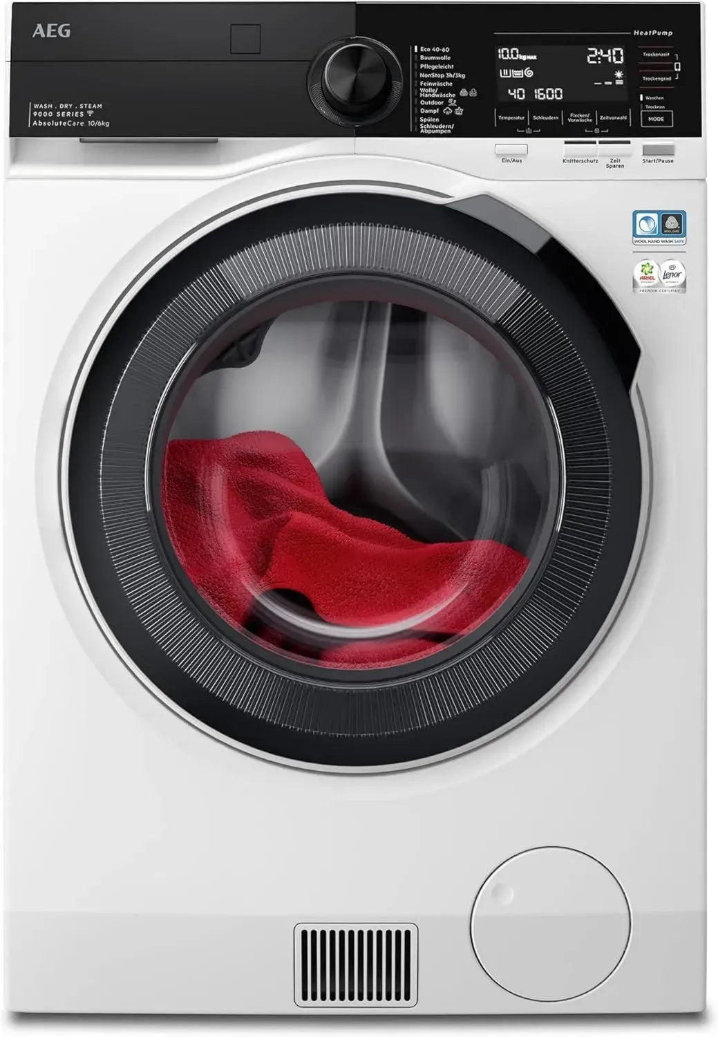 AEG Serie 9000 Waschtrockner mit Wärmepumpe, 10 kg Fassungsvermögen, Dampfprogramm, 1600 U/min
