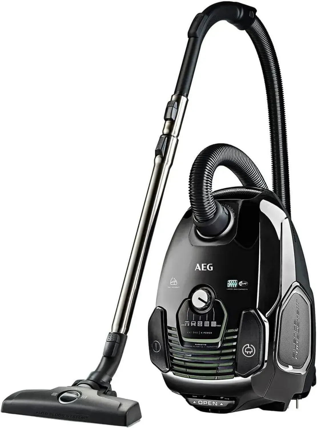 AEG VX7-2-ÖKOX Staubsauger - Umweltfreundlich & Leise, 650 Watt, Schwarz/Grün