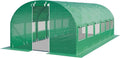 TOOLPORT Gewächshaus 3x6m - Stabiles Folienhaus mit Fenstern, Robuste PE Plane 180g/m², Grün Transparent