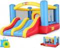Aufblasbares Hüpfburg-Spielset für Kinder mit Doppelrutsche und Hindernisparcours, 384x274cm, für drinnen und draußen, Partyspaß
