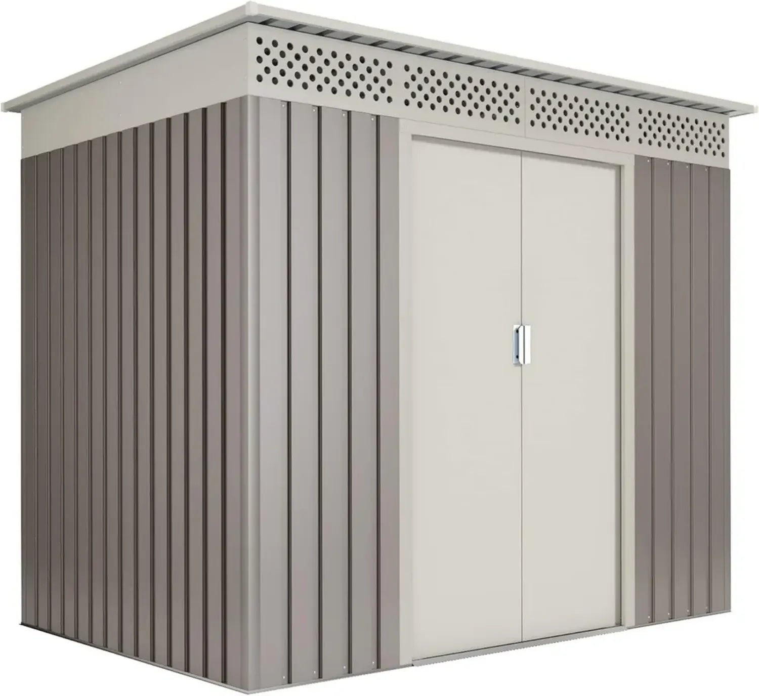 Metall Gerätehaus 3m² mit Schiebetüren und Lüftungsgitter