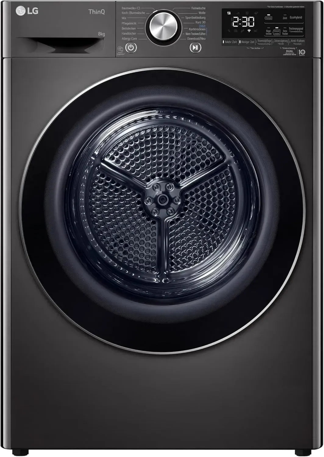 LG Wärmepumpentrockner 8 kg A+++ mit Edelstahl-Trommel und Trockensensor