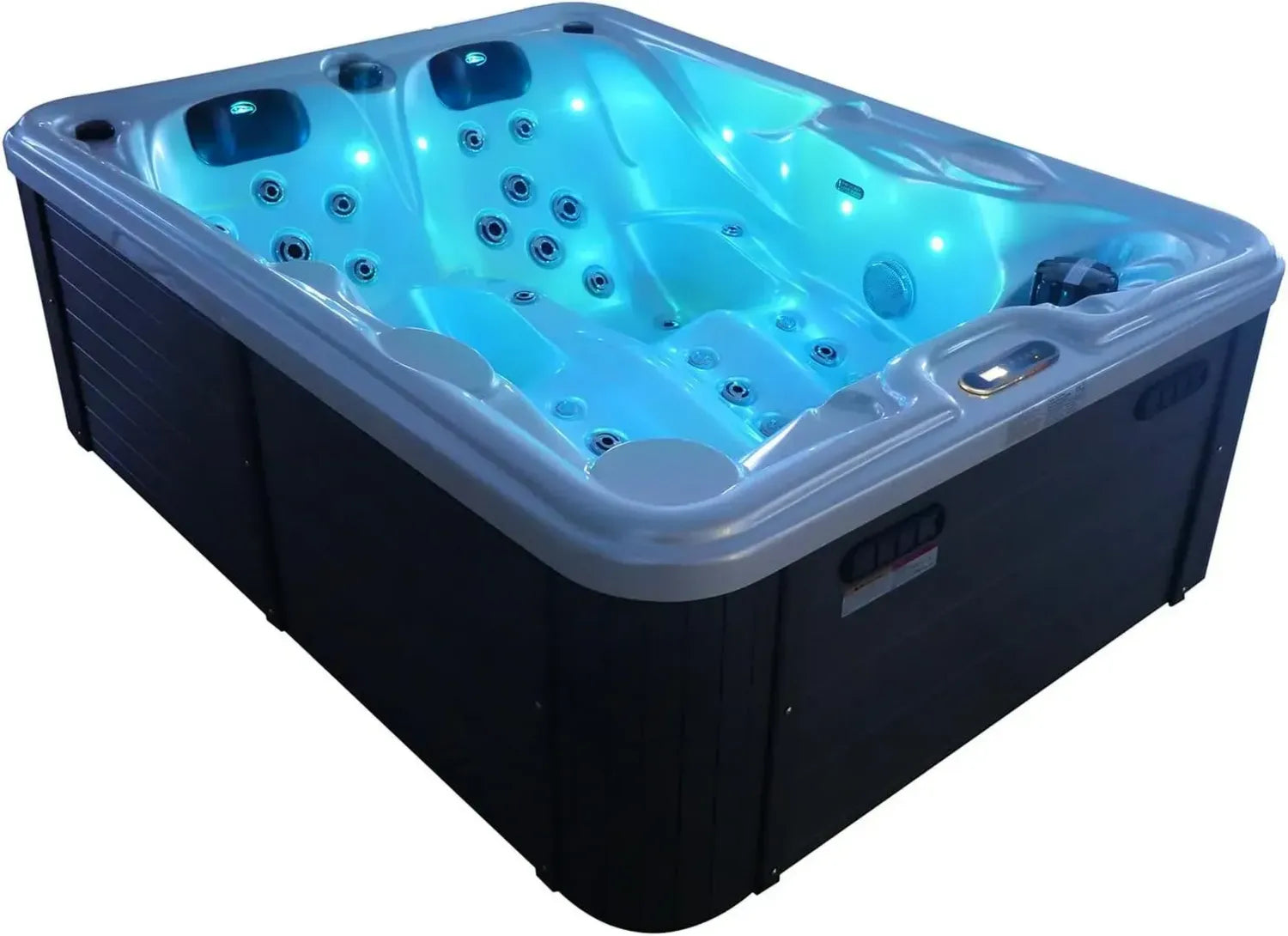 Luxus Outdoor Whirlpool für 2 Personen aus Sanitäracryl, Winterisolierung, Balboa Heizung, 46 Düsen, LED- Beleuchtung