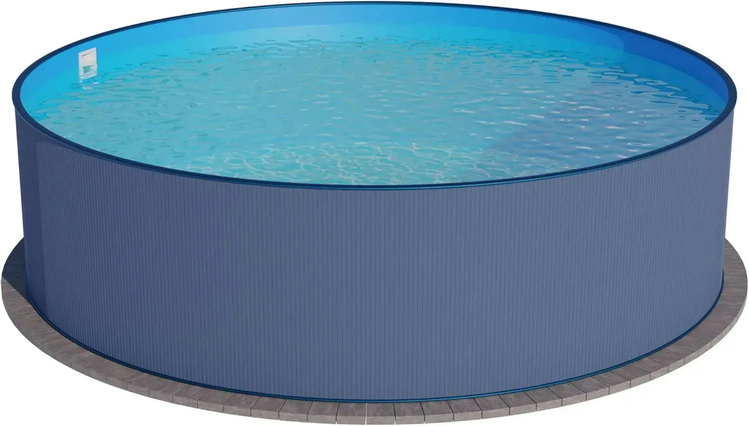 Stahlwandpool rund 120cm tief, wählbare Größe, anthrazit, blaue Folie