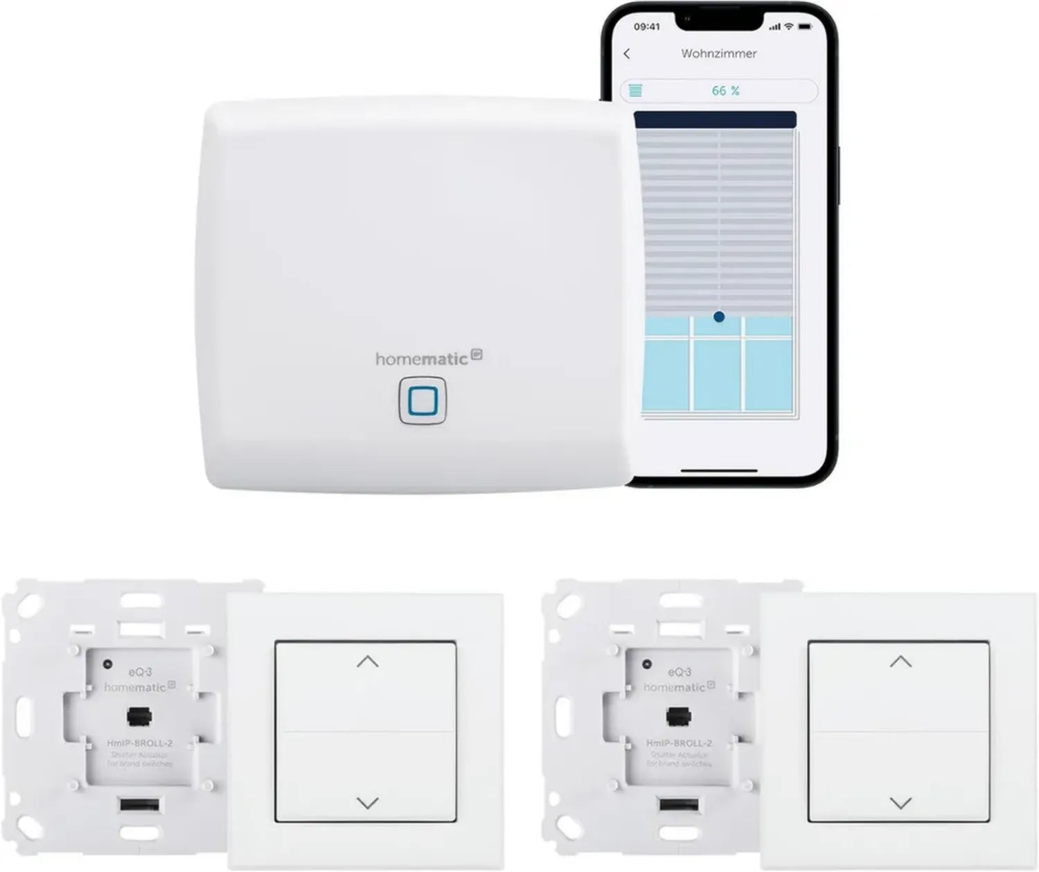 Homematic IP Smart Home Set zur Beschattung – Smarte Kontrolle für Rollläden und Markisen mit App-Unterstützung
