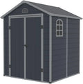 Westmann Gerätehaus XL mit Satteldach, wetterfest, UV-beständig, 190x192x226 cm, Doppeltür, robuste Polyethylen-Paneele, einfache Montage, Anthrazit