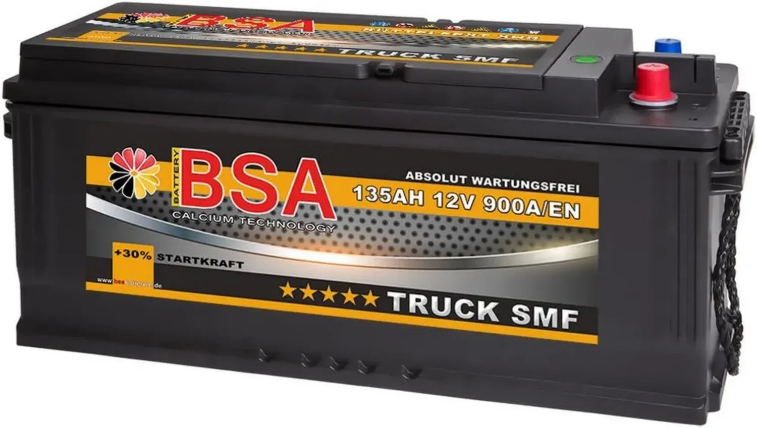 BSA LKW Batterie 135Ah 12V SHD SMF für Traktoren und Bagger, Rüttelfest