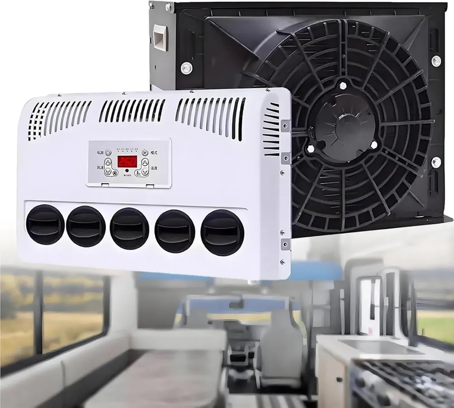 Leise 12V/24V Klimaanlage für Wohnmobile, LKW und Busse – 300-850W, Split-System, 450m³/h, schnelle Kühlung
