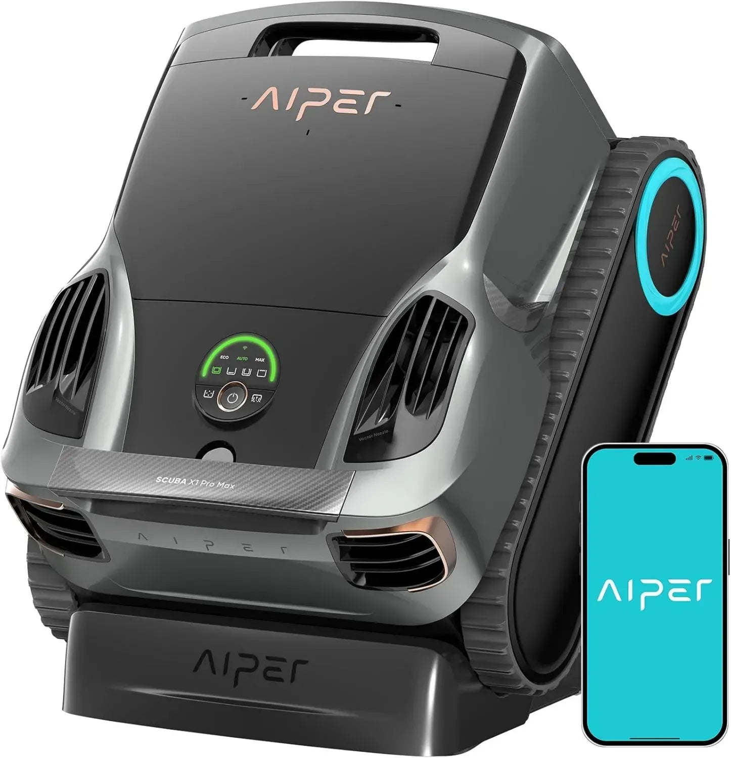 AIPER Scuba X1 Pro Max Poolroboter mit 360° Mapping und adaptiver Routenplanung für Boden und Wand, Wasserlinienreinigung, leistungsstarker 32000 LPH Akku, geeignet für eingelassene Pools bis 300㎡