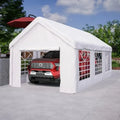 Robustes 3x6 m Garagenzelt mit Rolltor und Stahlrahmen, Grau, wetterbeständig