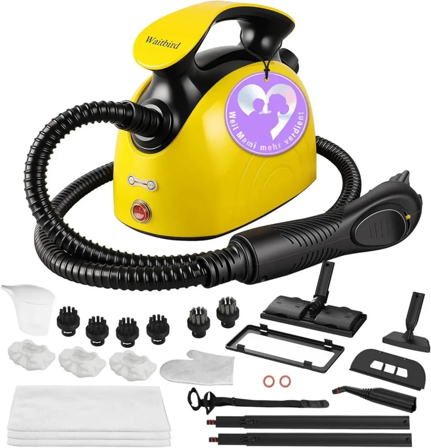 Dampfreiniger-Set mit 21 Zubehörteilen für vielseitige Reinigung – ideal für Sofas, Küchen, Badezimmerfliesen, Böden und Fenster