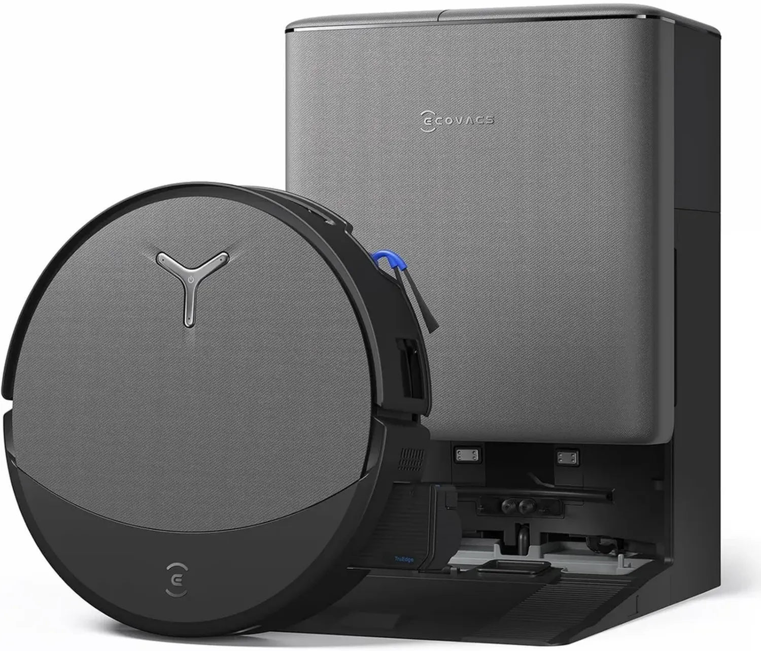 ECOVACS DEEBOT T90 PRO Saugroboter mit Wischfunktion, 30.000 Pa, Schnellladung, OZMO Roller 3.0, TruEdge & automatische Reinigungslösung, Schwarz