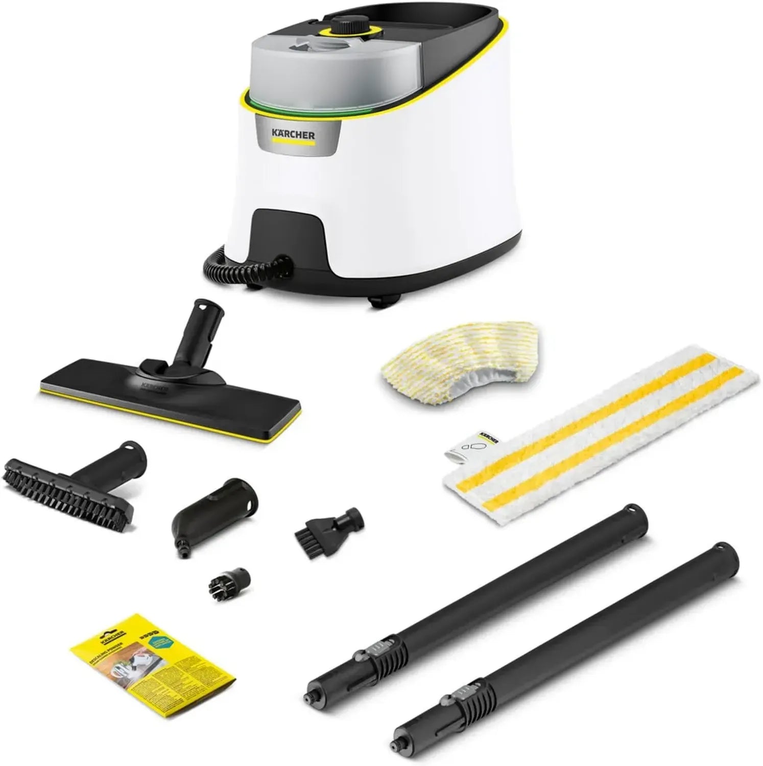 Kärcher SC 4 Deluxe Dampfreiniger mit EasyFix Bodenreinigungsset, 4 bar Dampfdruck, 3 Min. Aufheizzeit, Flächenleistung 130 m², 0,5 l + 1,3 l Tankkapazität
