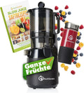 Nutrilovers Slow Juicer mit XXL Einfüllöffnung, BPA-frei, inkl. Saftflasche und Rezeptbuch