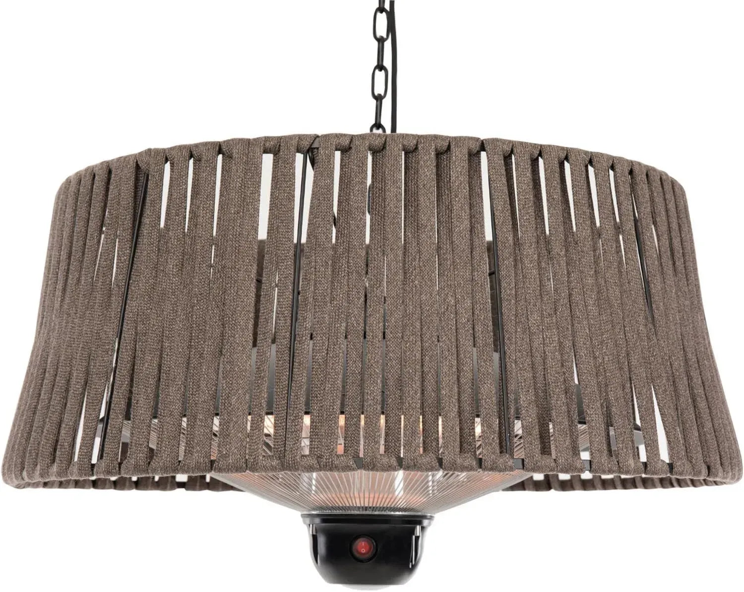 SUNRED Hängender Terrassenheizstrahler mit Infrarot und LED, 1800W, Olefin-Schirm, Fernbedienung, Braun