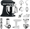 KitchenAid Artisan Küchenmaschine Set mit Gemüseschneider und Fleischwolf, Gusseisen Schwarz