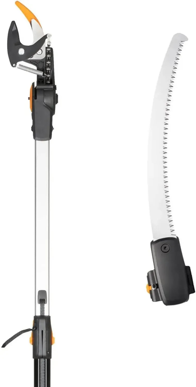 Fiskars Teleskop-Schneidgiraffen-Set UPX86, 2-teilig, mit Baumsäge, Länge 2,4 bis 4 m