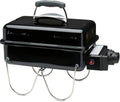 Weber Go-Anywhere Tragbarer Gasgrill mit Klappfüßen, Emaille-Beschichtung, Kompakt für Camping, Schwarz, 42 x 26 cm