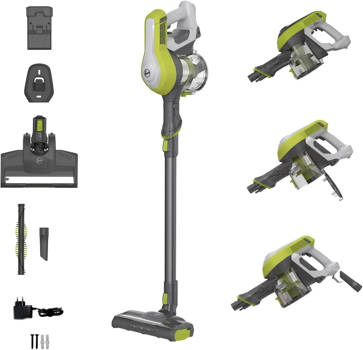 Hoover Kabelloser Akku-Staubsauger ohne Beutel mit LED-Licht, großer Staubbehälter und Parkfunktion, Fugendüse & Staubbürste