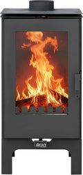 ALAZ K8M-L Kaminofen 6 kW - Effizienter Holzofen mit großem Sichtfenster und Aschefach