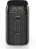 Arendo 2-in-1 Heißluftfritteuse 5L mit Dual-Frittierkammern, 2000W, Kompakt mit 6 Programmen und Synchron-Funktion