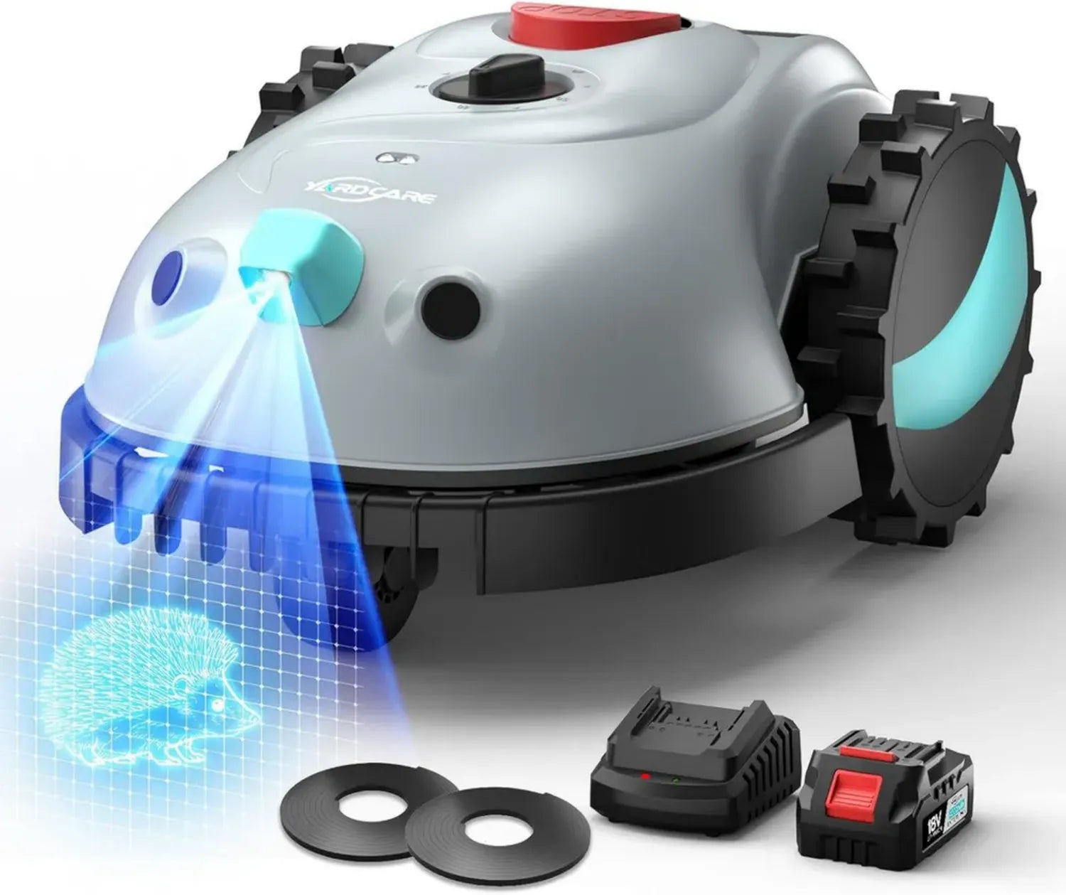 YARDCARE V100 Vision Mähroboter, kabellos, intelligente Hinderniserkennung, für Rasenflächen bis 150 m², inklusive Ersatzklingen